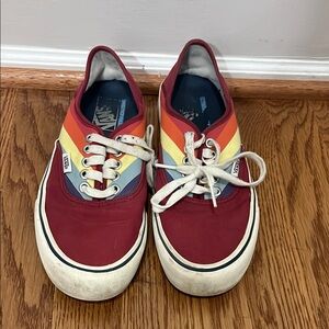 Vans Red and Multicolor Sneakers Classic Style